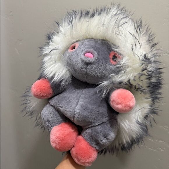 Cute Hedgehog Multi Use Bag/Real Shearling Crossbody/Backpack/Plushie/Pillow - Picture 3 of 16